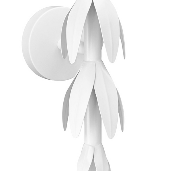 Tinsley White Tole Petal Wall Sconce