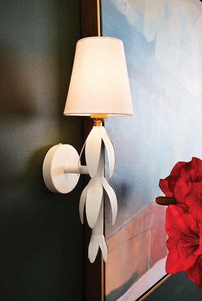 Tinsley White Tole Petal Wall Sconce