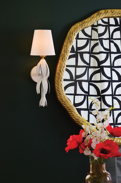 Tinsley White Tole Petal Wall Sconce