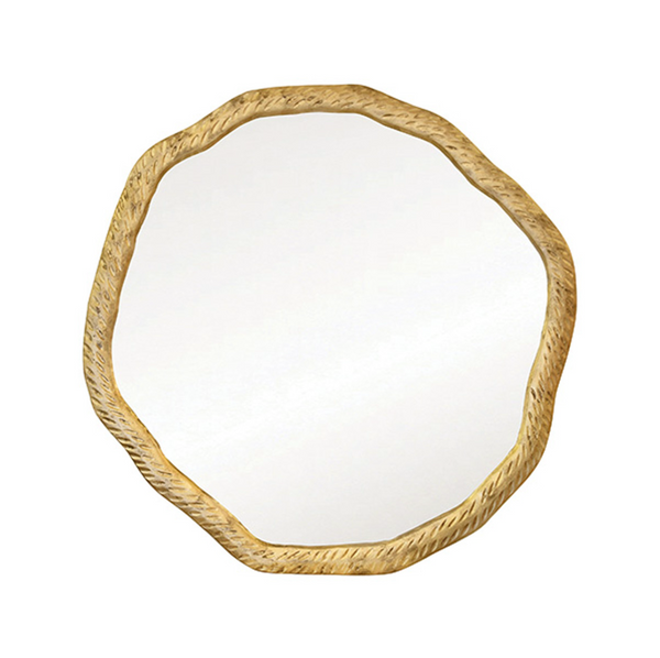 Cadence Round Wall Mirror - Textured Brass or Matte White