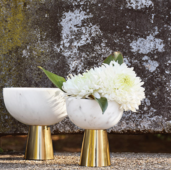 Reve Marble & Brass Decorative Bowl - Small or Large