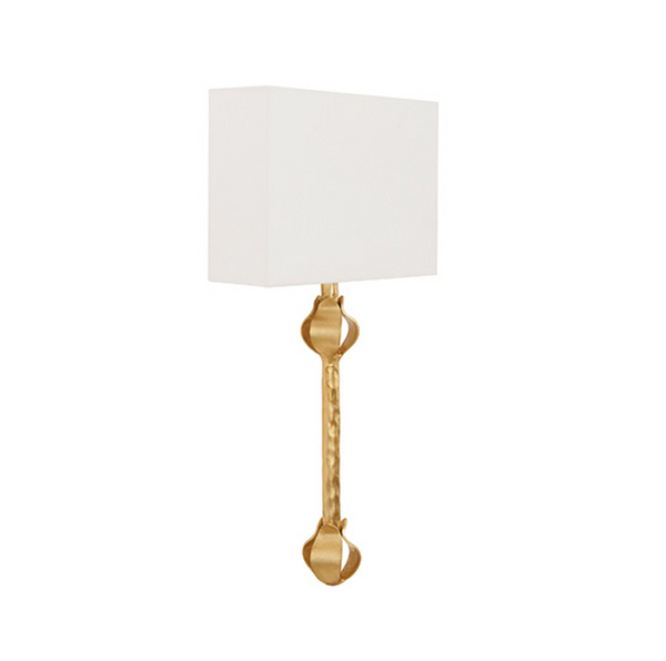 Linda Flush Iron Wall Sconce with Shade - Gold Leaf or Matte White