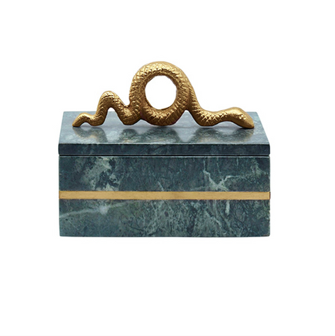 Worlds Away Boa Green Marble Box