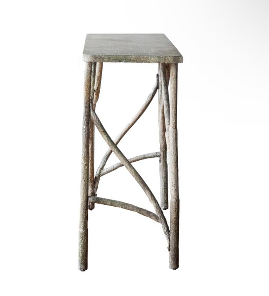 Faux Bois Iron Console Table - Matthew Izzo Collection