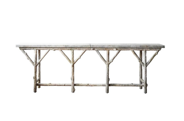 Faux Bois Branch Iron Console Table - Matthew Izzo Collection
