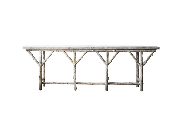 Faux Bois Branch Iron Console Table - Matthew Izzo Collection