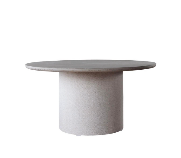 Cape 60" Round Pine & Rattan Pillar Dining Table - Matthew Izzo Collection