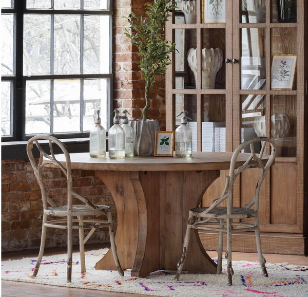 Bridge Hampton 60" Round Pine Wood Dining Table - Matthew Izzo Collection