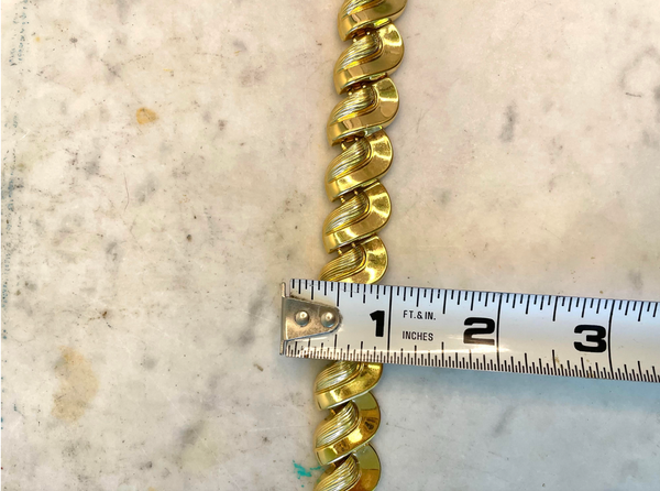 19" Vintage 1980s Gold Tone Glam Necklace