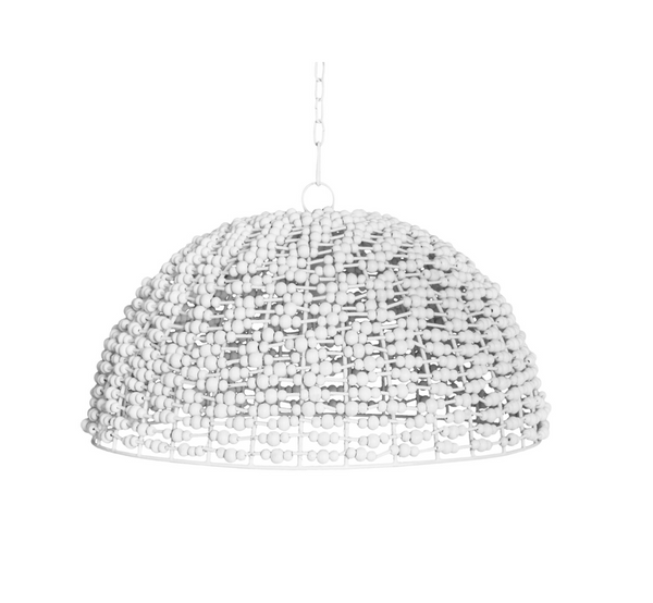 Remy Wood Bead Dome Pendant Light