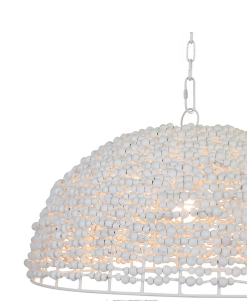 Remy Wood Bead Dome Pendant Light