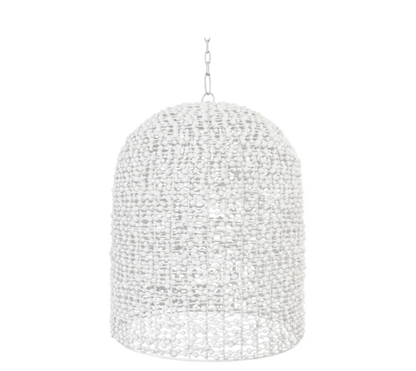 Arleigh Wood Bead Bellshaped Pendant Light