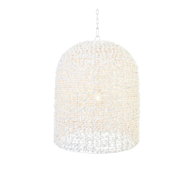 Arleigh Wood Bead Bellshaped Pendant Light