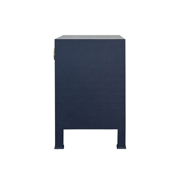 Malcolm One Drawer Side Table - Navy Linen