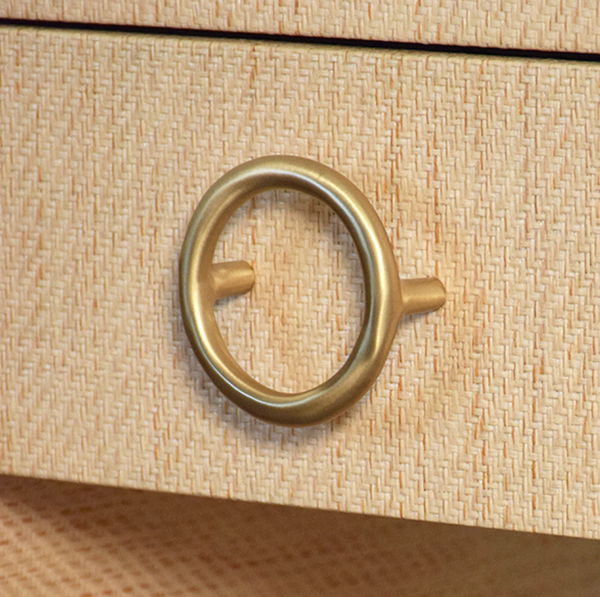 Malcolm One Drawer Side Table - Natural Grasscloth