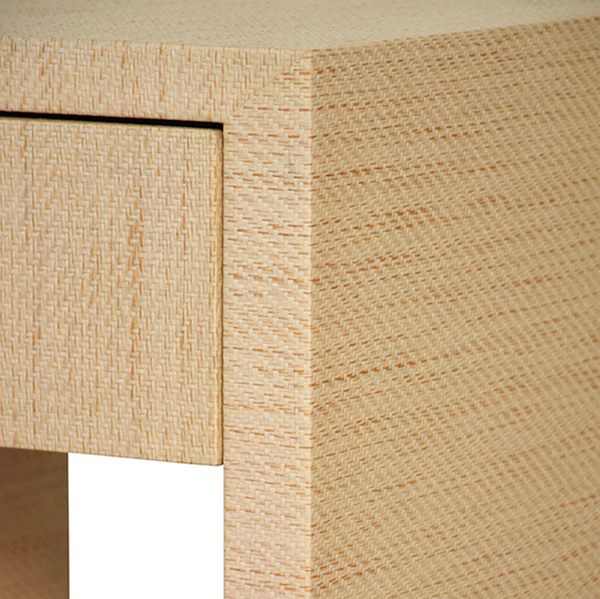 Malcolm One Drawer Side Table - Natural Grasscloth