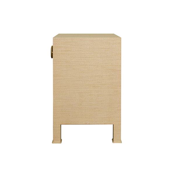 Malcolm One Drawer Side Table - Natural Grasscloth