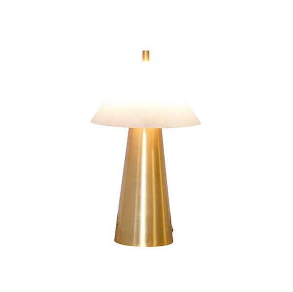 Farley Modern Rechargeable Mini Table Lamp - Brass & Faux Alabaster