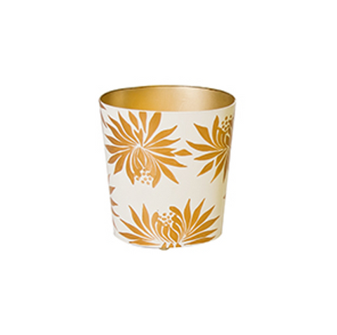 Waste Basket - Dahlia - Handpainted Oval