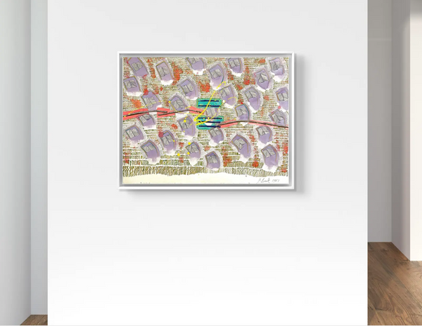 Barbara Beck 1989 Abstract Acrylic Painting on Paper