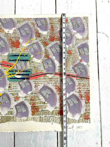 Barbara Beck 1989 Abstract Acrylic Painting on Paper