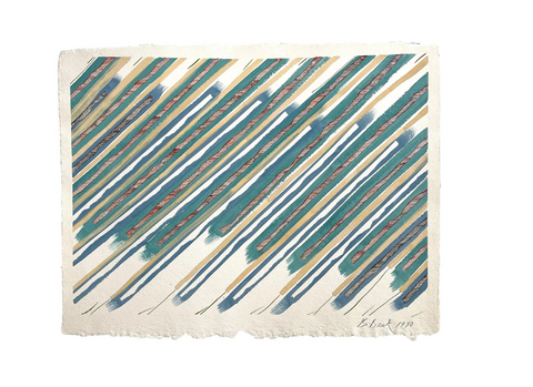 Barbara Beck 1990 Abstract Acrylic Painting on Paper