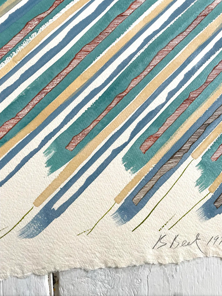 Barbara Beck 1990 Abstract Acrylic Painting on Paper