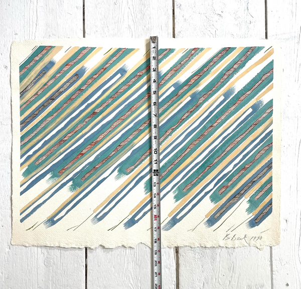 Barbara Beck 1990 Abstract Acrylic Painting on Paper