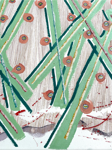 Barbara Beck 1988 Abstract Painting on Paper