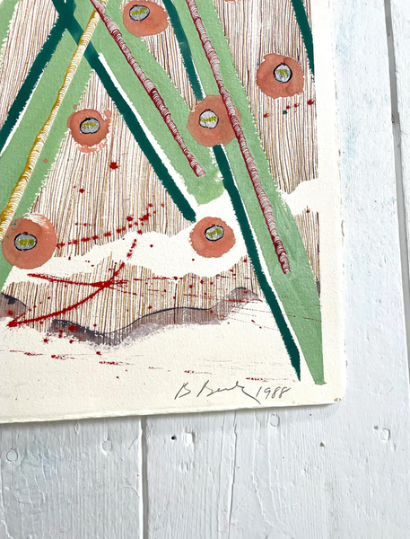 Barbara Beck 1988 Abstract Painting on Paper