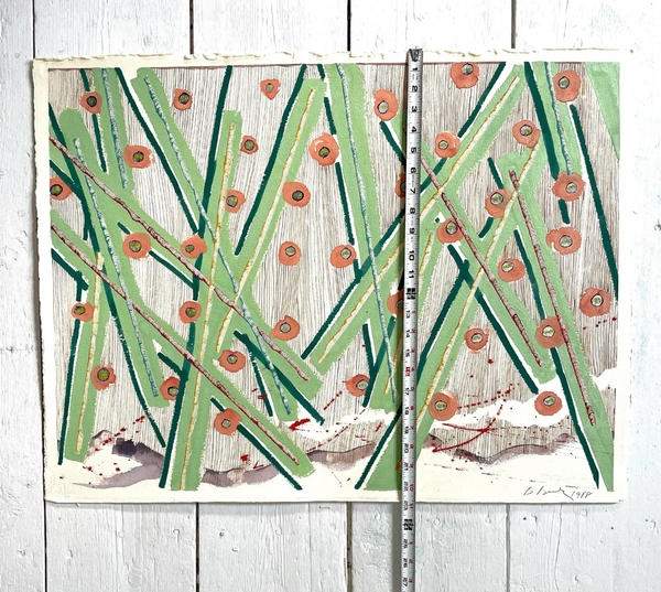 Barbara Beck 1988 Abstract Painting on Paper