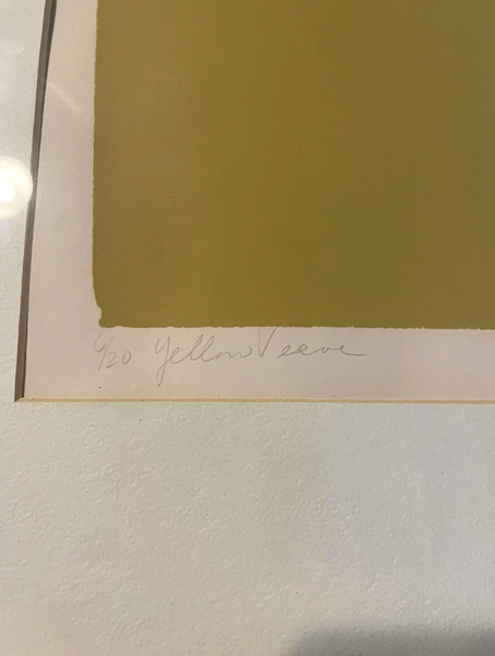 Barbara Beck Framed Mid Century Modern Screen Print on Paper in Light Wood Frame