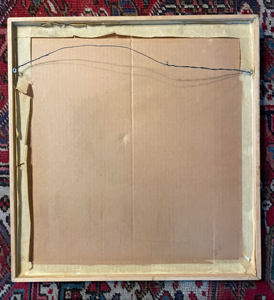 Barbara Beck Framed Mid Century Modern Screen Print on Paper in Light Wood Frame