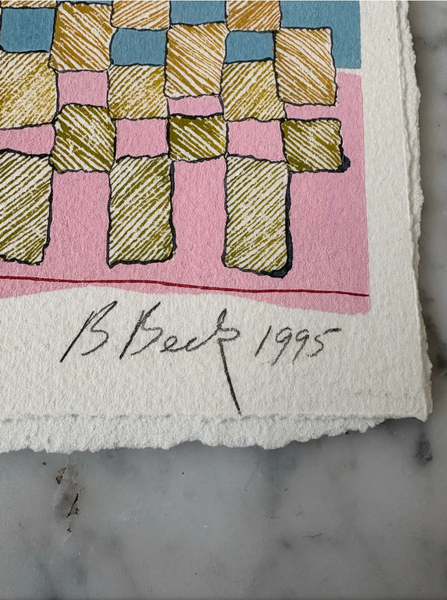 Barbara Beck 1995 Abstract Monoprint on Paper