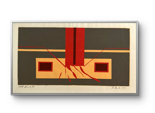 Barbara Beck 1971 Mid Century Modern Screen Print on Paper, "Wall Print I I"