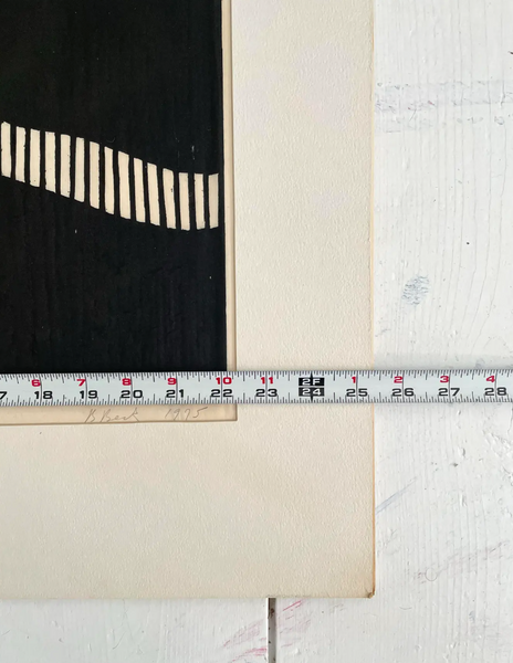 Barbara Beck 1975 Matted Woodblock Print on Paper - Original Mat