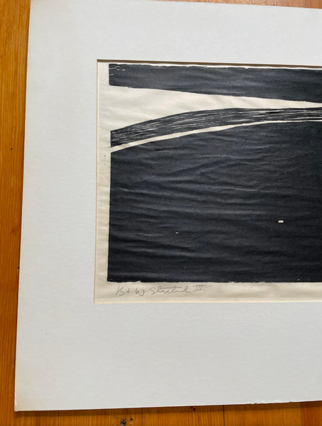 Barbara Beck 1973 Matted Woodblock Print on Paper