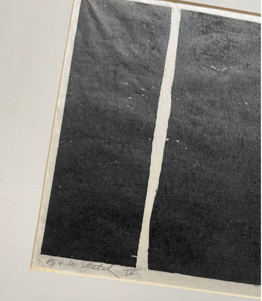 Barbara Beck 1973 Matted Woodcut Black Print on Paper - Original Matte