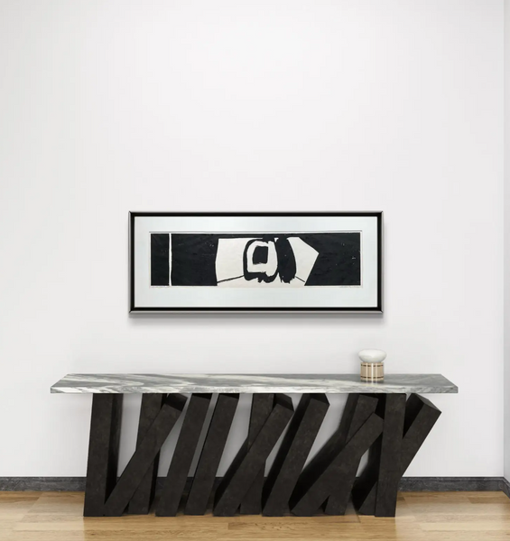 Barbara Beck 1973 Matted Woodcut Black Print on Paper - Original Matte