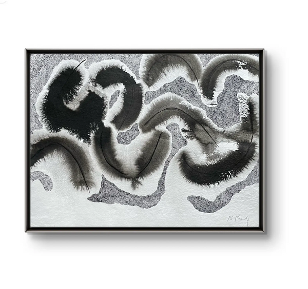 Barbara Beck Abstract Mid Century Watercolor Painting on Paper