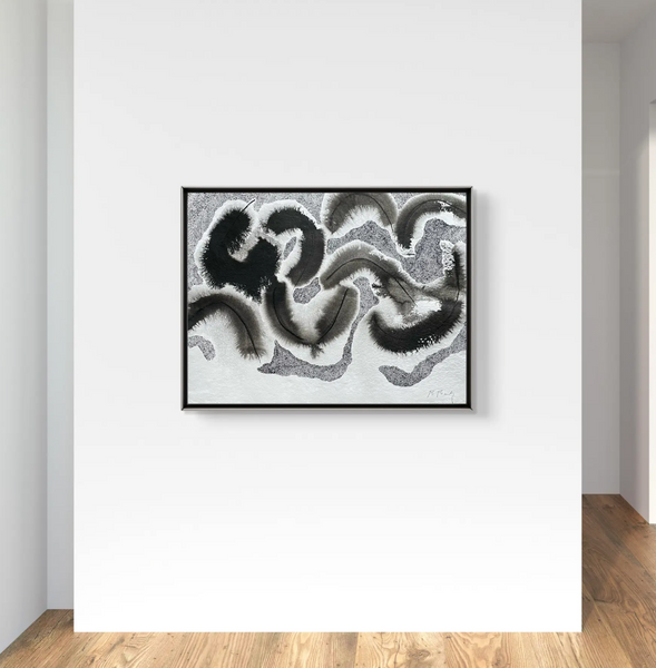 Barbara Beck Abstract Mid Century Watercolor Painting on Paper