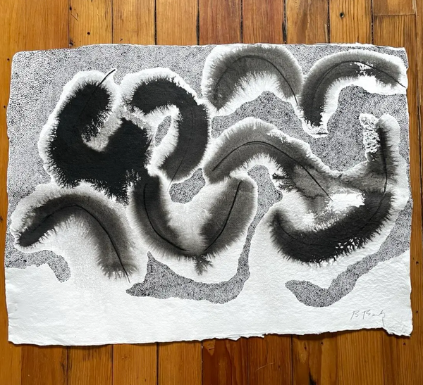 Barbara Beck Abstract Mid Century Watercolor Painting on Paper