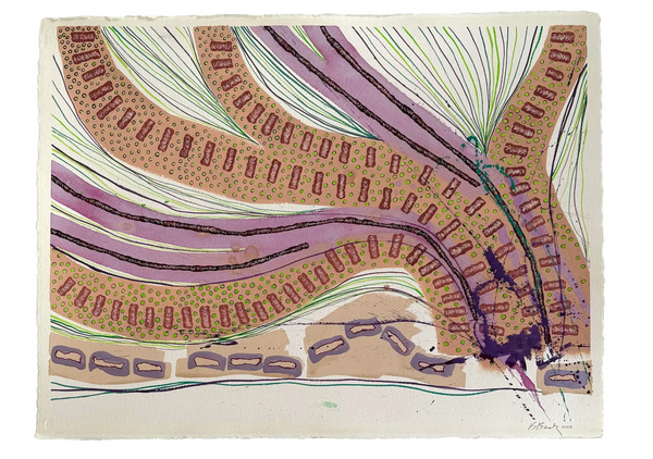 Barbara Beck 2003 Abstract Acrylic Painting on Paper