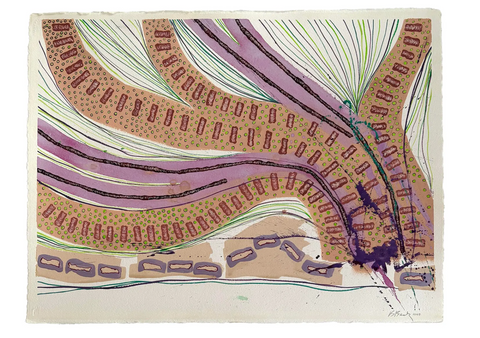 Barbara Beck 2003 Abstract Acrylic Painting on Paper