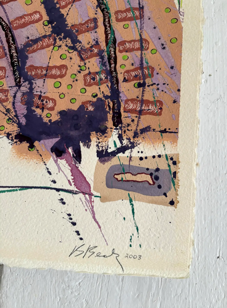 Barbara Beck 2003 Abstract Acrylic Painting on Paper