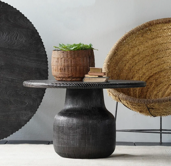 Malibu Black Acacia Wood Coffee Table - Matthew Izzo Collection