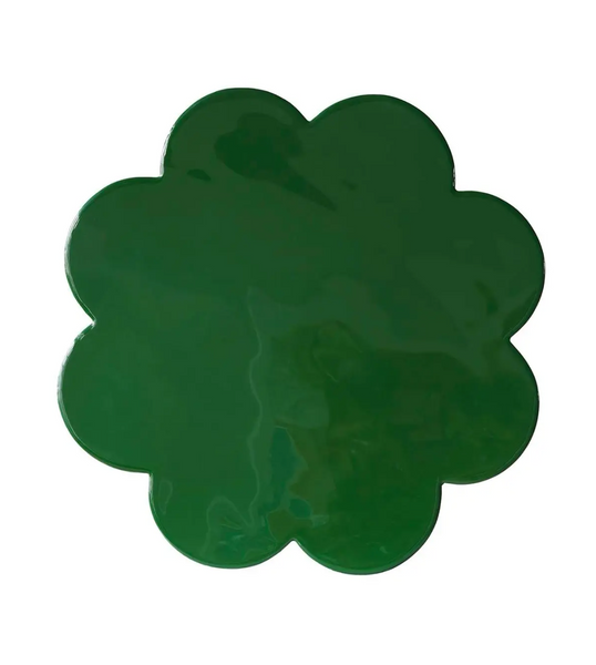 Lucky Glossy Emerald Green Flower Side Table - Matthew Izzo Collection