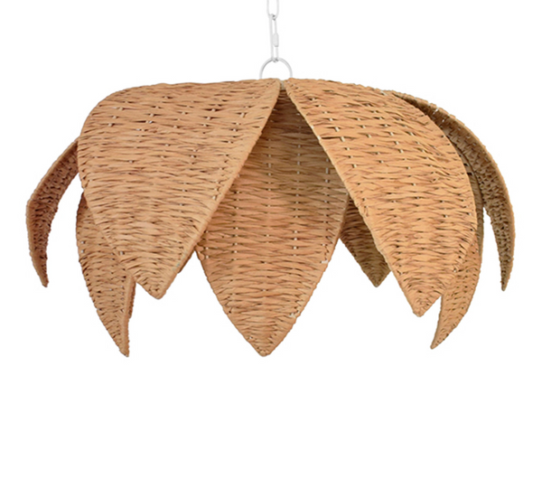 Franny Natural Rafia Lotus Shaped Pendant Light