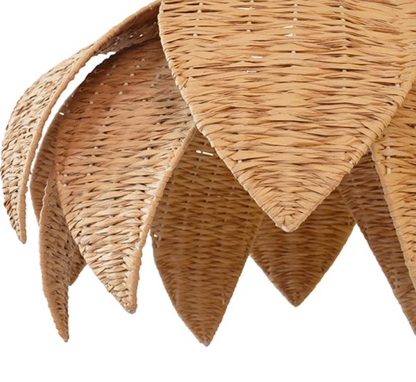 Franny Natural Rafia Lotus Shaped Pendant Light