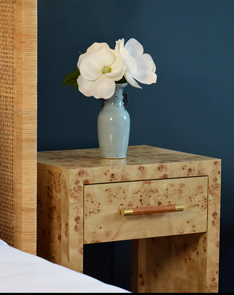 Pelham Burlwood One Drawer Side Table